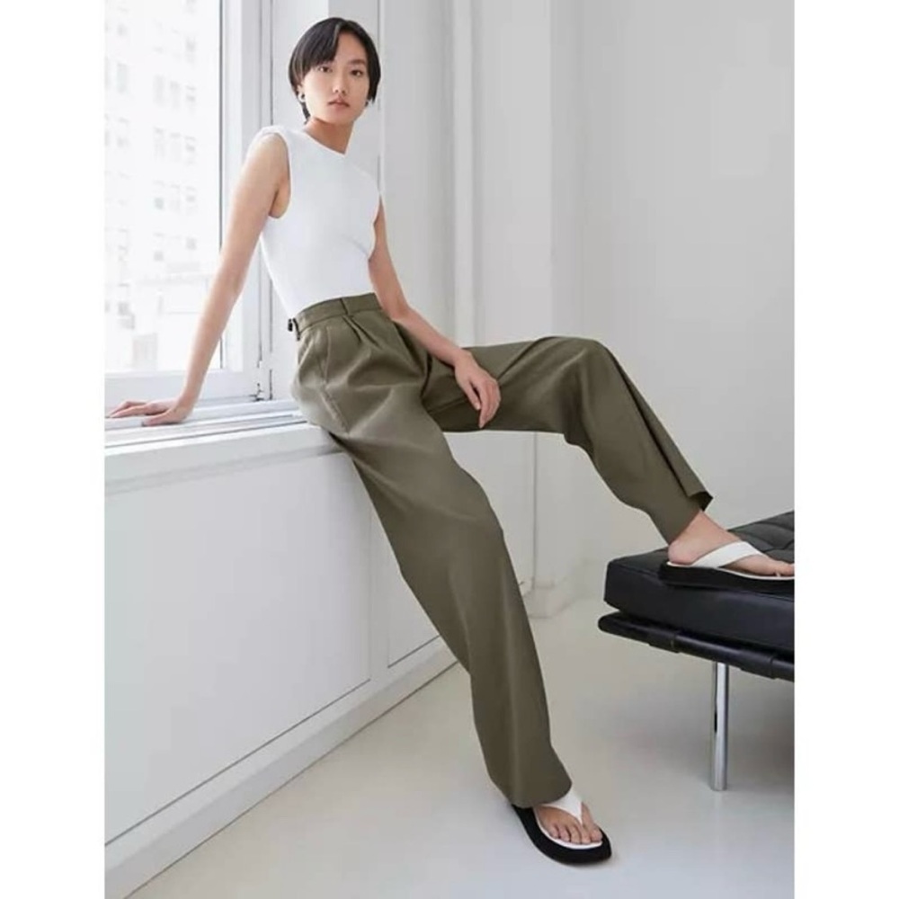 Aritzia Babaton Armstrong pleated green pants size 0